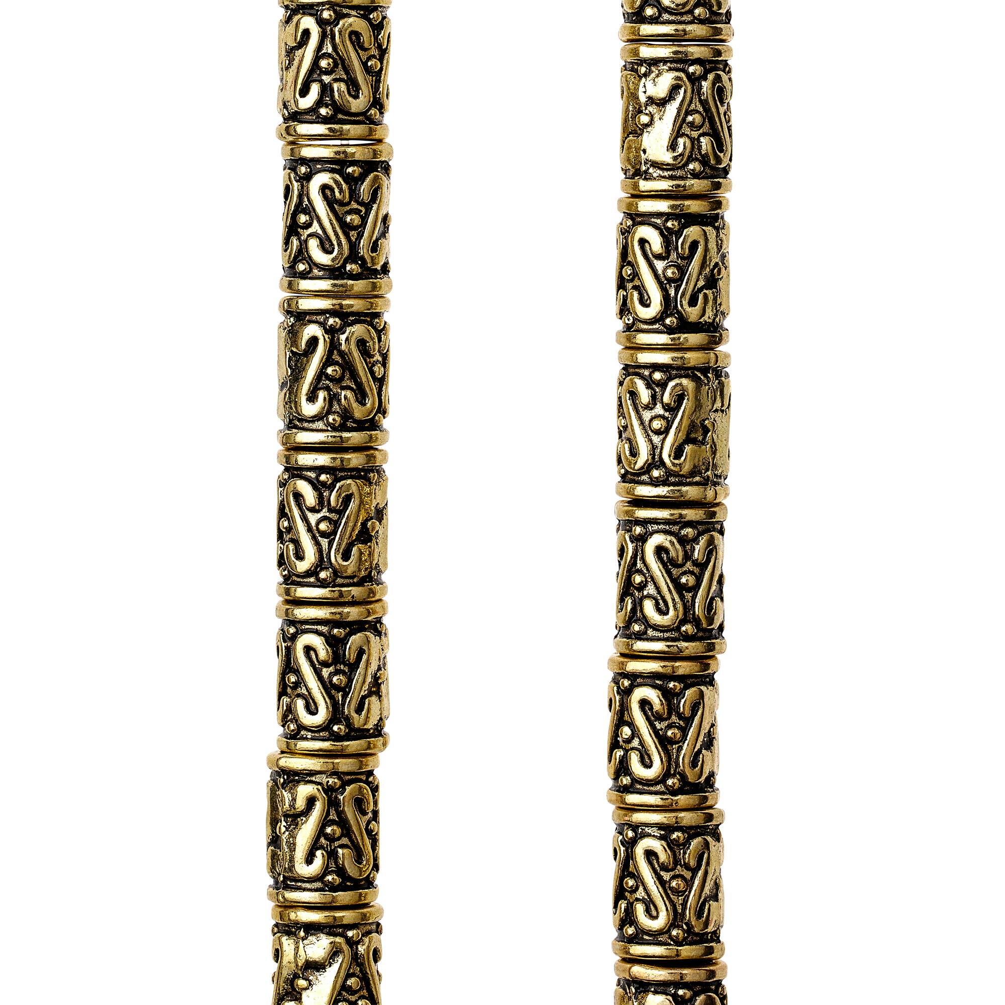 Gold Tube Metal Beads, 8mm by Bead Landing™